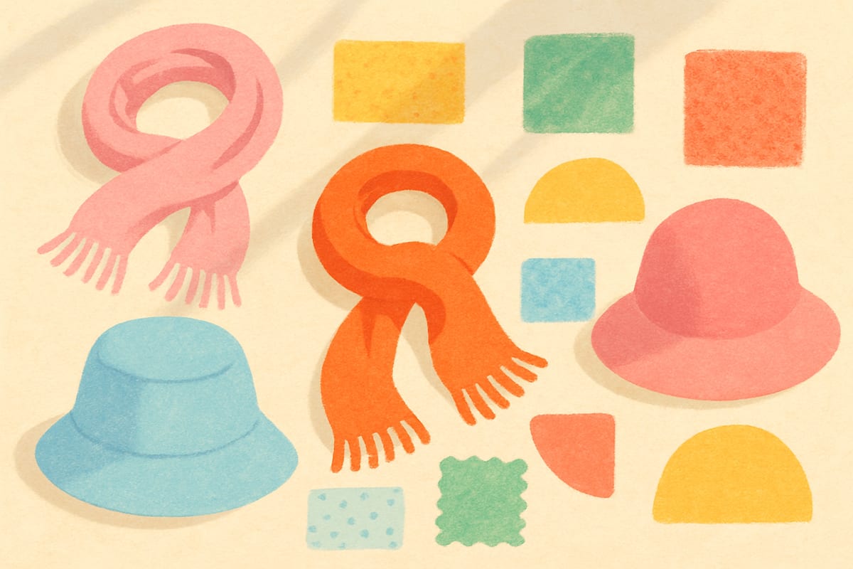 Accessories — generic kids apparel editorial illustration